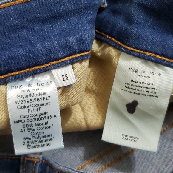 Rag & Bone Raw Hem Ankle Skinny Jeans - Picture 6 of 8